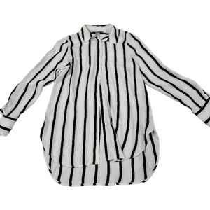 H&M Long Sleeve Button Down Top Shirt Striped